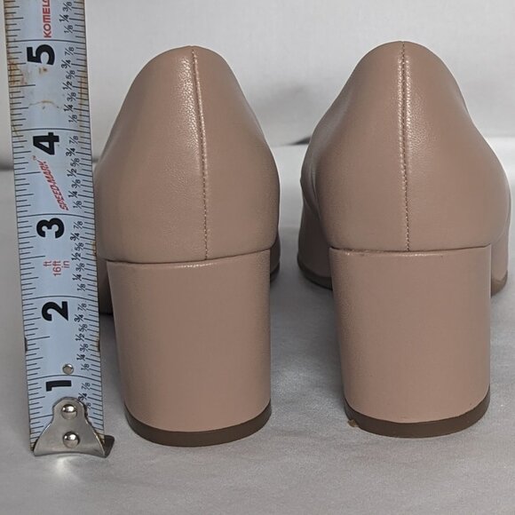 Warner block heel square-toe pump neutral creme brulee size 5.5 GUC Naturalizer - Picture 3 of 15
